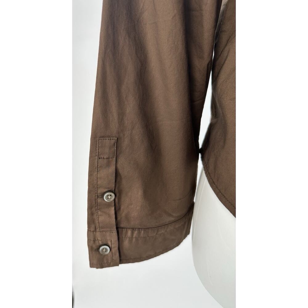 Everlane Boxy Button Front Shirt XS Brown 100% Cotton Oversized Long Sleeve NWT - Picture 6 of 8